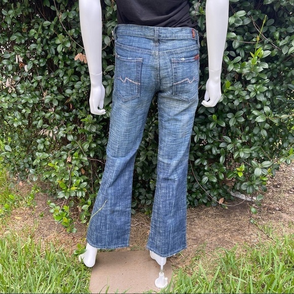 7 FAMK Bootcut Low Rise Mildly Distressed Jeans - Picture 7 of 14